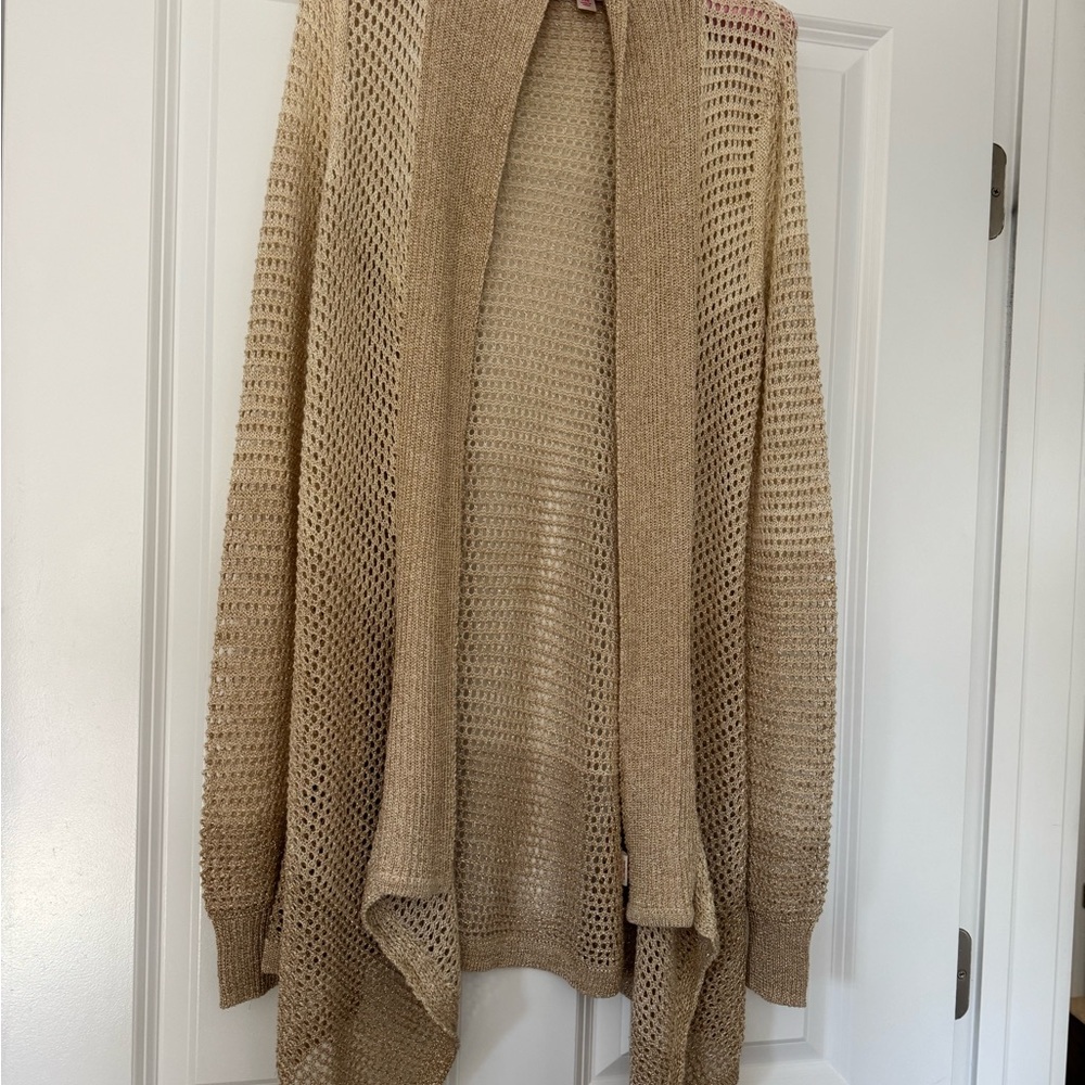 JB by Julie Brown Tan Open Knit Cardigan